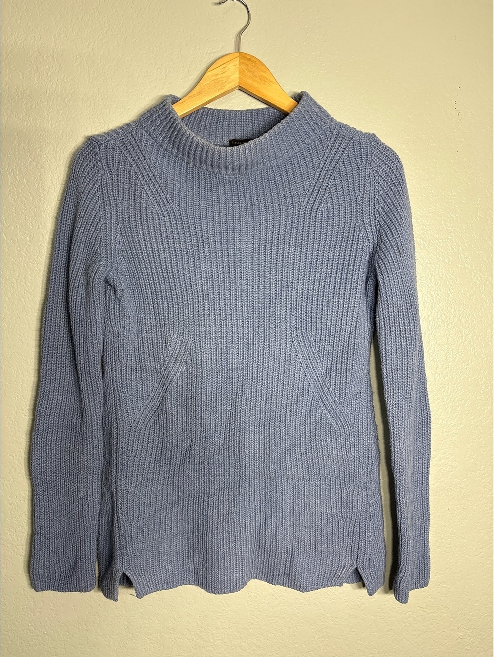 Talbots sweater ribbed chunky coastal Xs blue